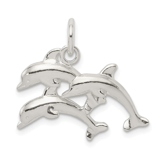 Million Charms 925 Sterling Silver Dolphins Charm
