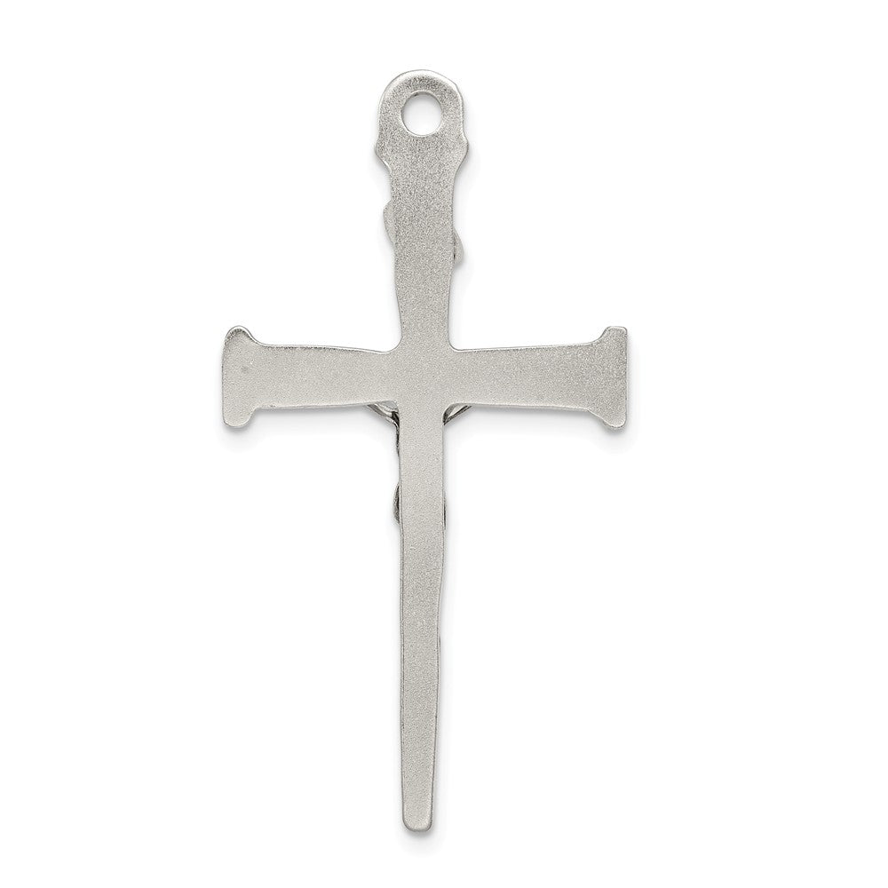 Million Charms 925 Sterling Silver Textured Relgious Crucifix Relgious Cross Pendant