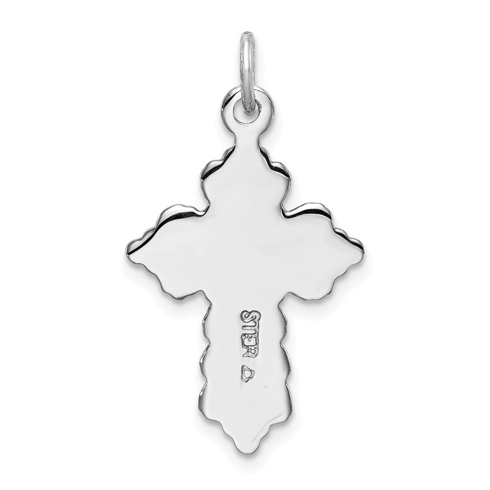 Million Charms 925 Sterling Silver Rhodium-Plated & Gold Themed Tone Relgious Crucifix Pendant