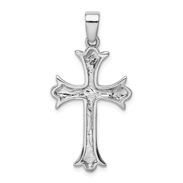 Million Charms 925 Sterling Silver Rhodium-plated Plated Relgious Crucifix Pendant