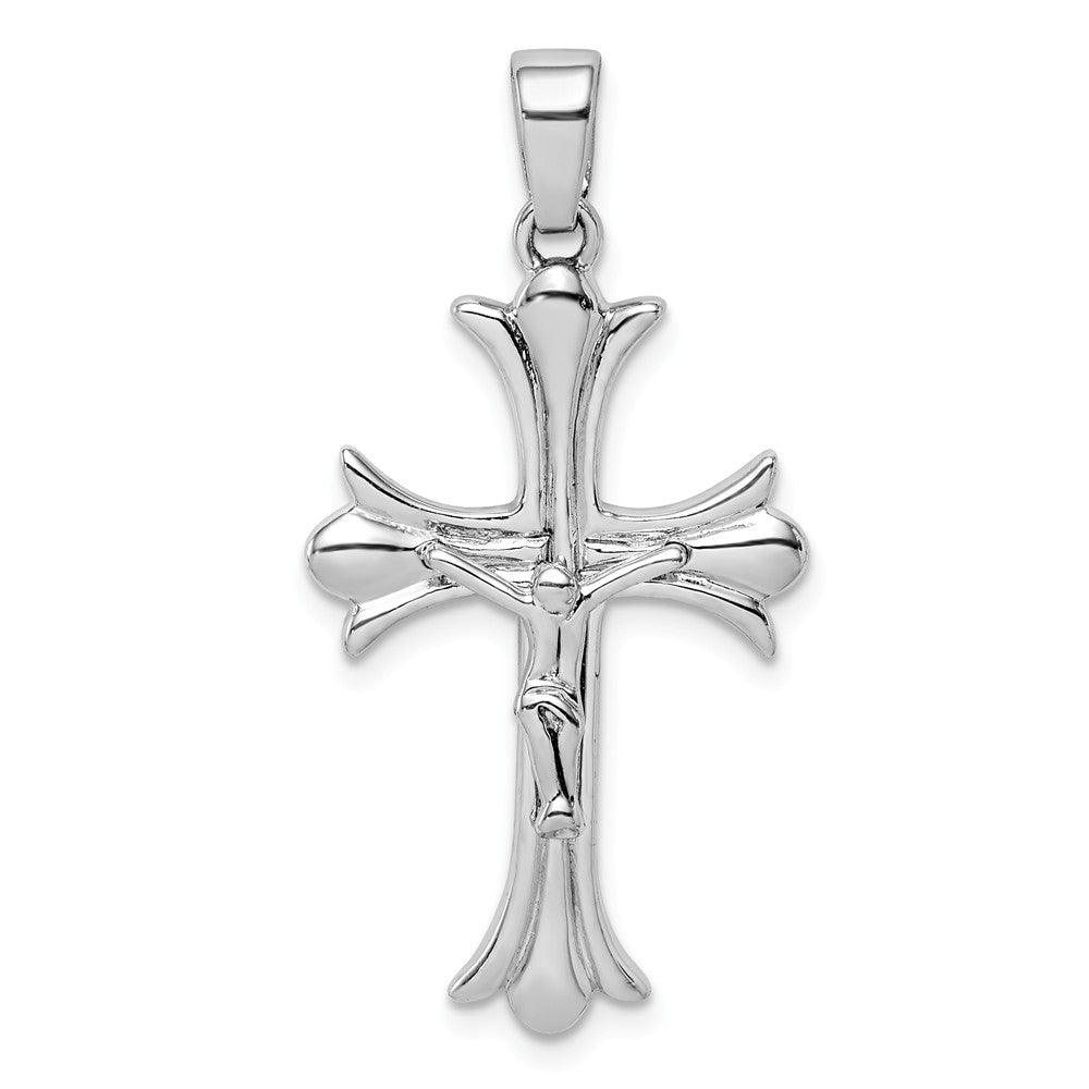 Million Charms 925 Sterling Silver Rhodium-plated Plated Relgious Crucifix Pendant