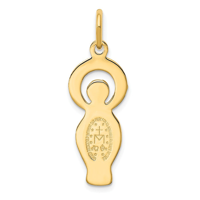 Million Charms 925 Sterling Silver Gold Themed Tone & (Cubic Zirconia) CZ Religious Miraculous Medal Pendant