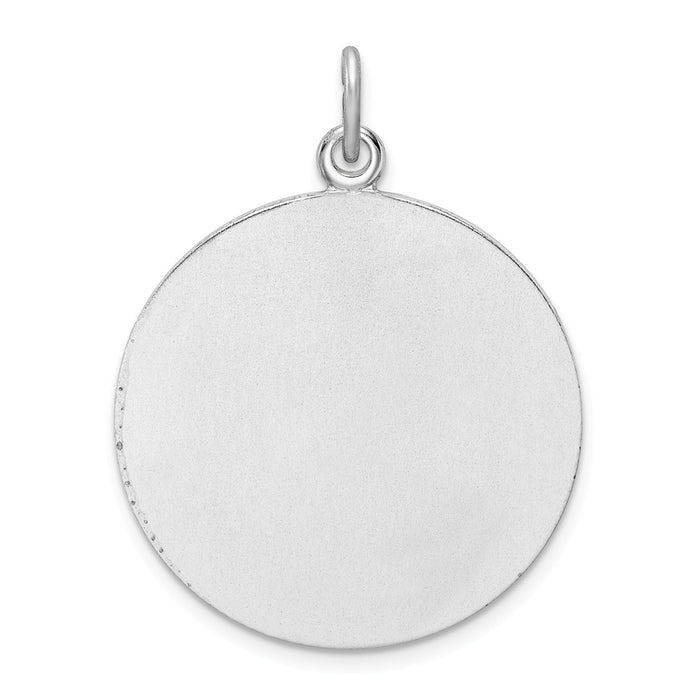 Million Charms 925 Sterling Silver Rhodium-Plated Enamel Religious Saint Christopher Medal