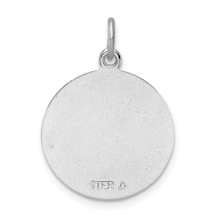 Million Charms 925 Sterling Silver Rhodium-Plated & Gold Themed Tone Religious Saint Michael Medal