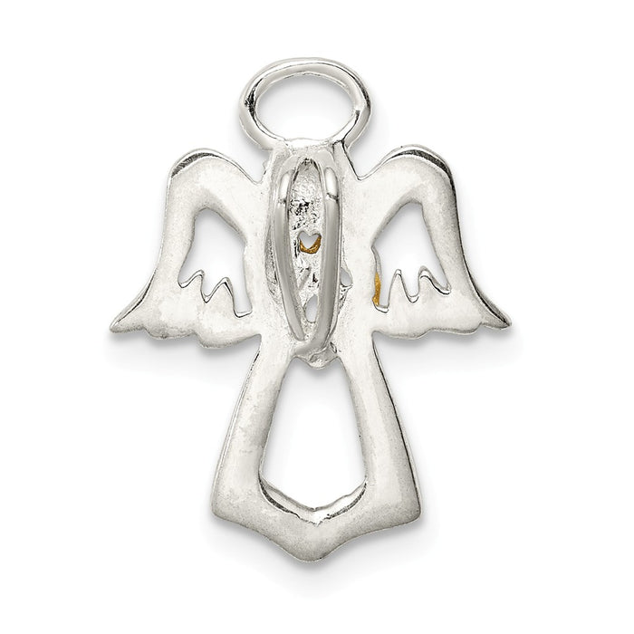 Million Charms 925 Sterling Silver & Gold Themed Tone Angel Chain Slide