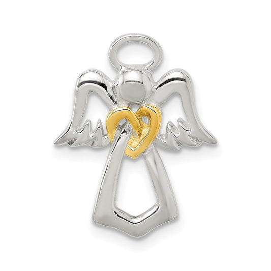 Million Charms 925 Sterling Silver & Gold Themed Tone Angel Chain Slide