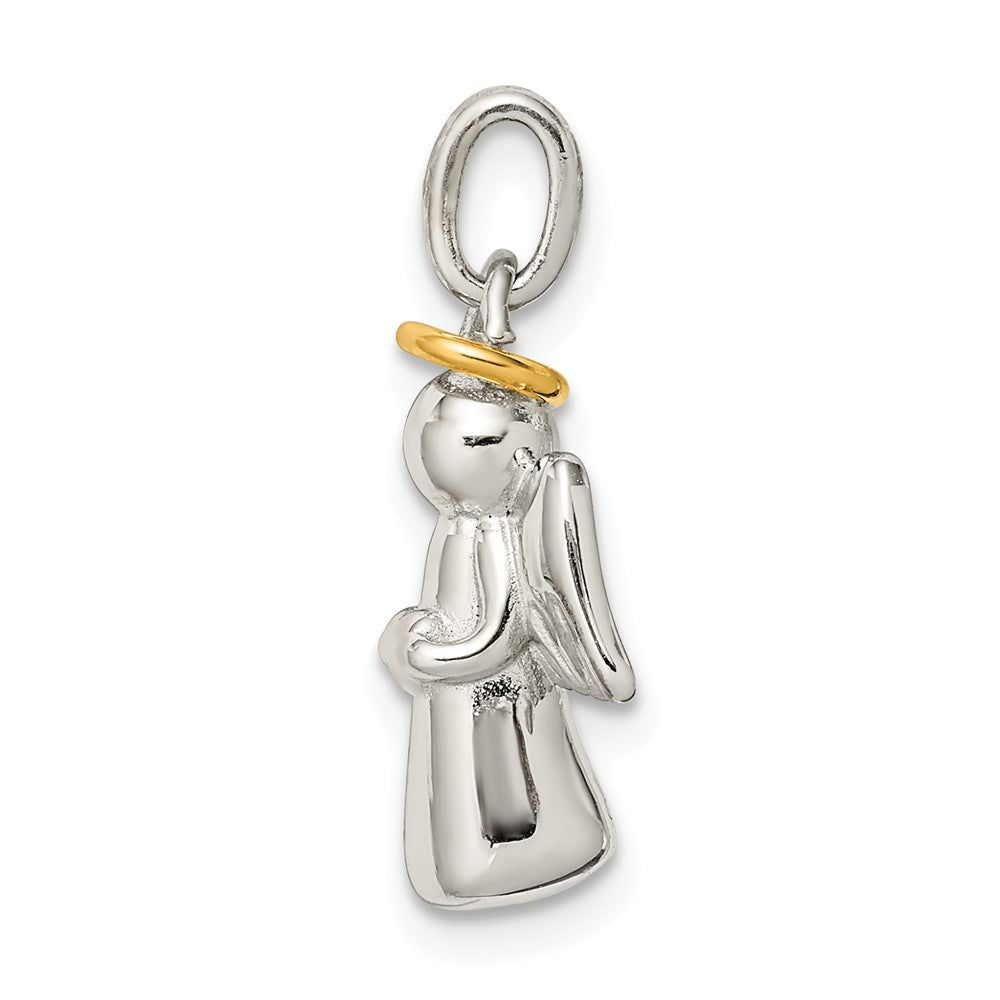 Million Charms 925 Sterling Silver Gold-Plated Polished Angel Pendant