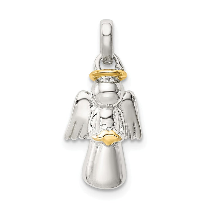 Million Charms 925 Sterling Silver Gold-Plated Polished Angel Pendant
