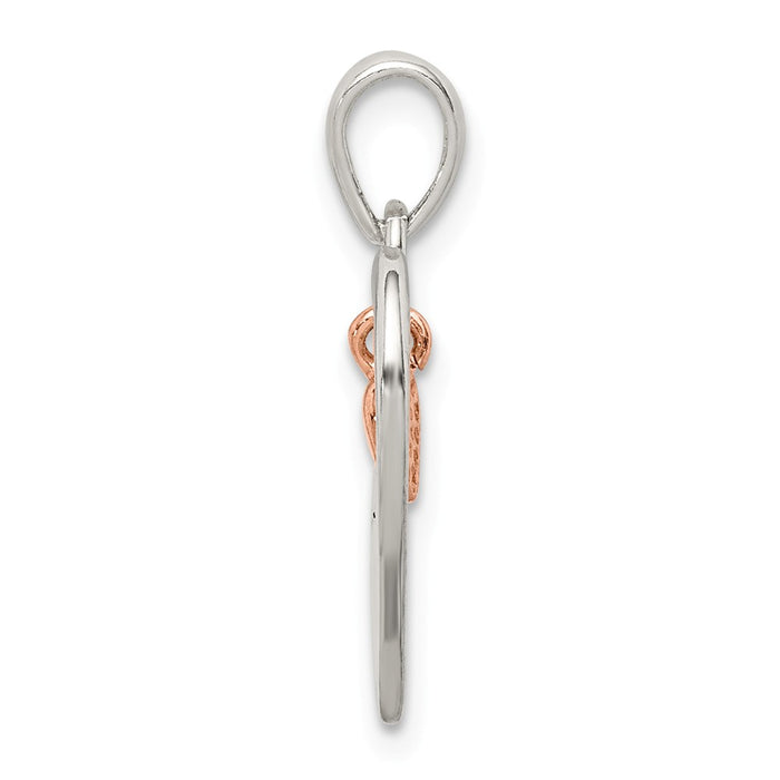 Million Charms 925 Sterling Silver & Rose Enamel Love You More Heart Pe