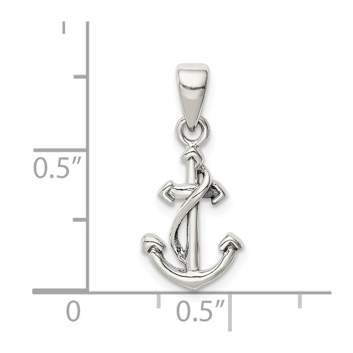 Million Charms 925 Sterling Silver Polished Nautical Anchor Pendant