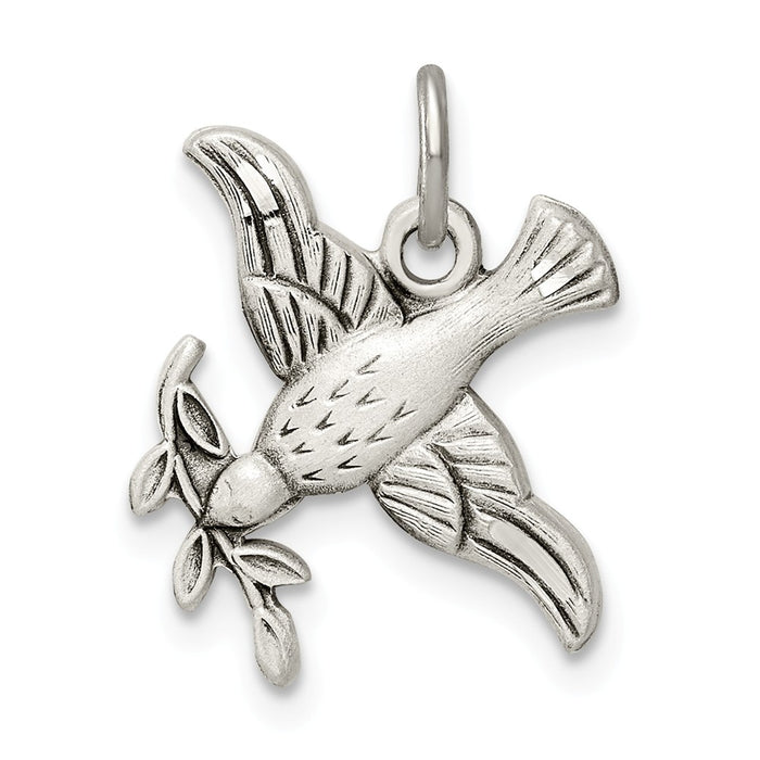 Million Charms 925 Sterling Silver Diamond-Cut Bird Pendant