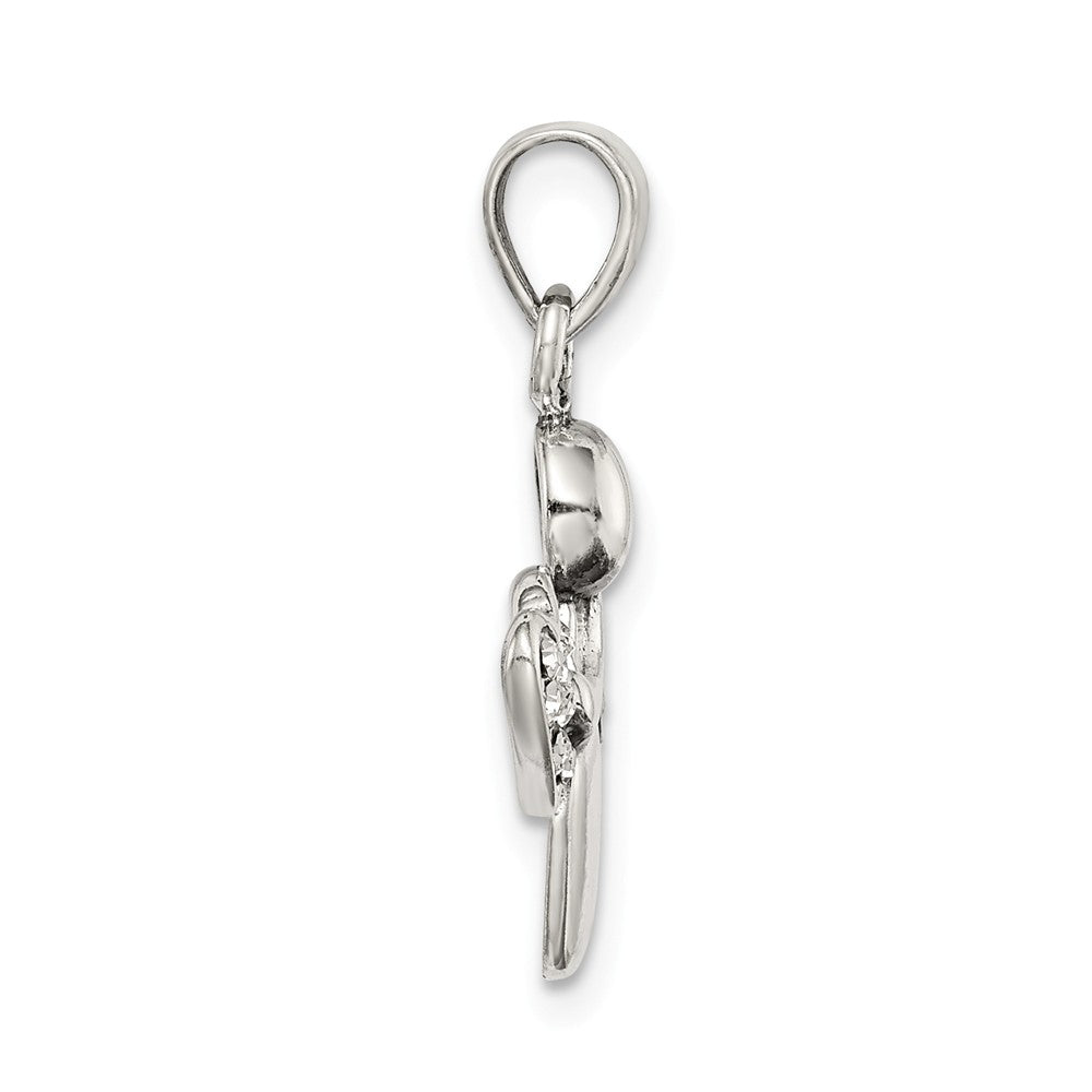 Million Charms 925 Sterling Silver Antiqued & (Cubic Zirconia) CZ Angel Charm