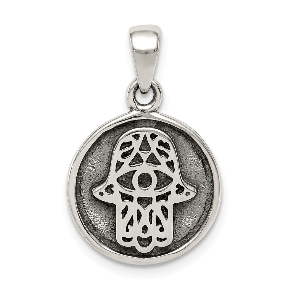 Million Charms 925 Sterling Silver Antiqued Hasma Pendant