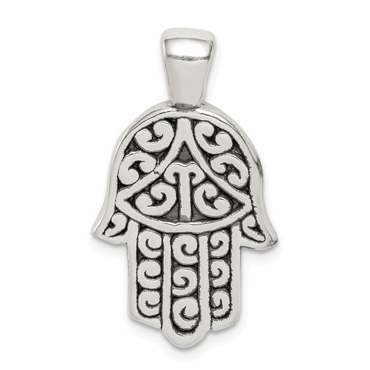 Million Charms 925 Sterling Silver Antiqued Hasma Pendant