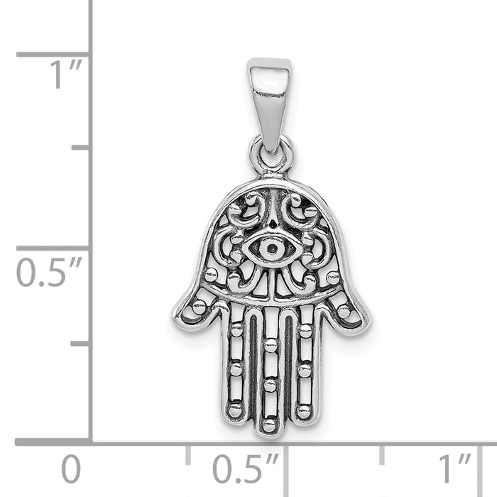 Million Charms 925 Sterling Silver Antiqued Hasma Pendant