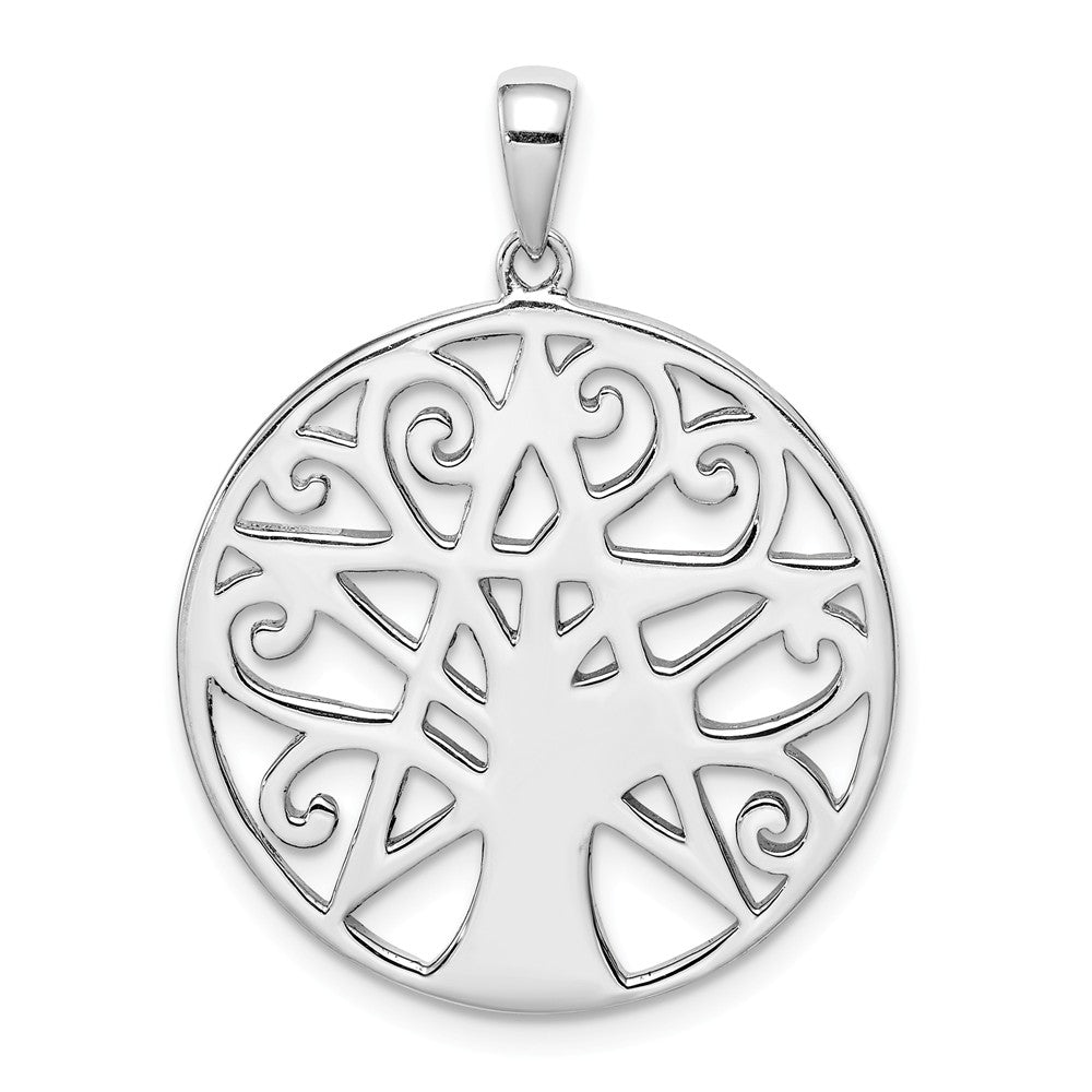 Million Charms 925 Sterling Silver Rhodium-plated Plated Tree & Star Pendant