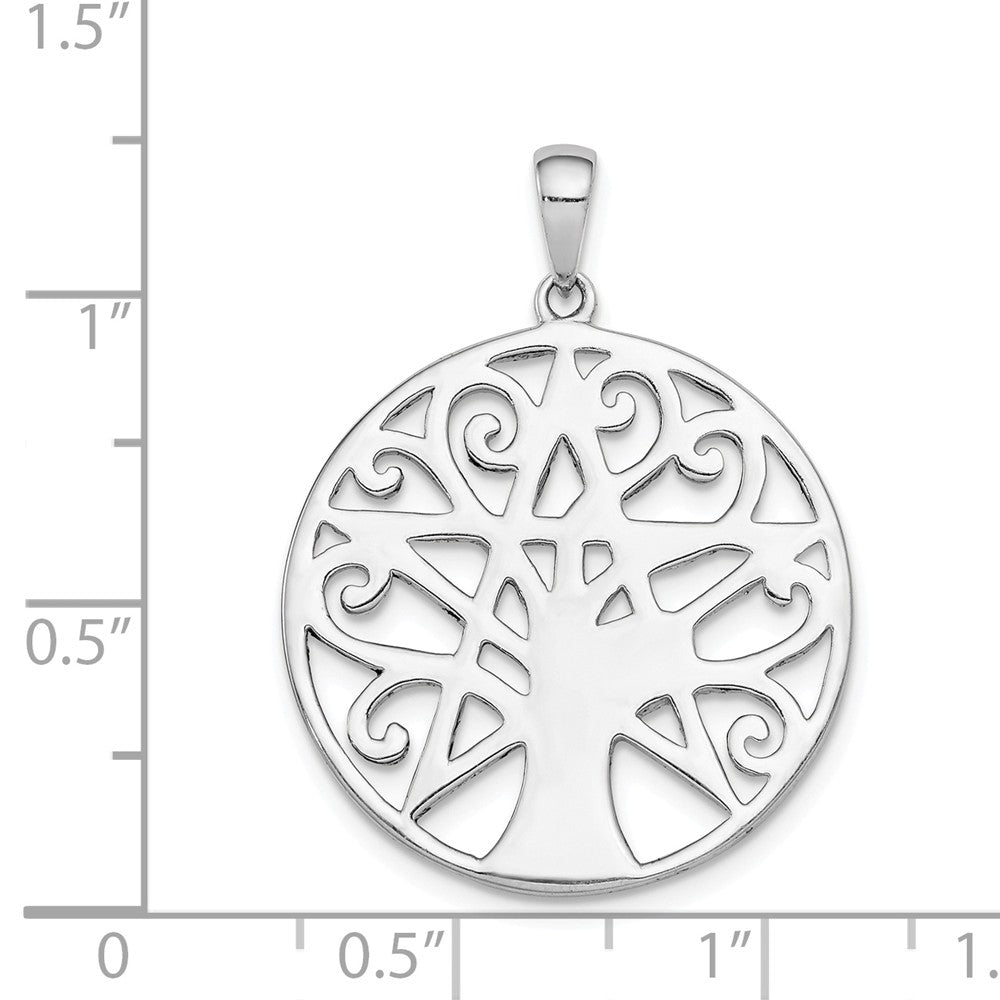 Million Charms 925 Sterling Silver Rhodium-plated Plated Tree & Star Pendant
