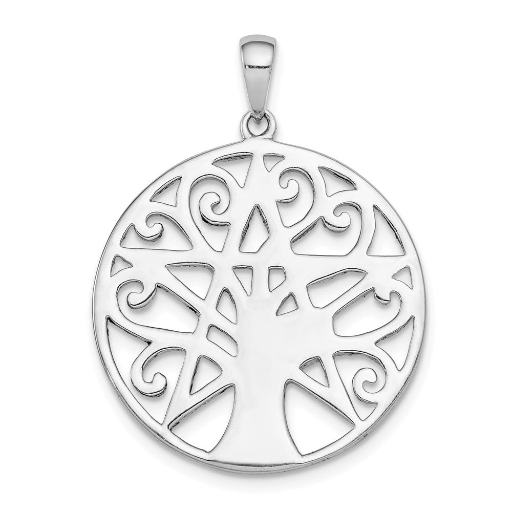 Million Charms 925 Sterling Silver Rhodium-plated Plated Tree & Star Pendant