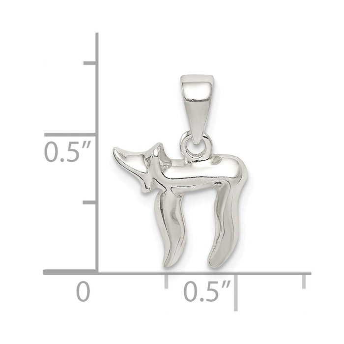 Million Charms 925 Sterling Silver Polished Chai Symbol