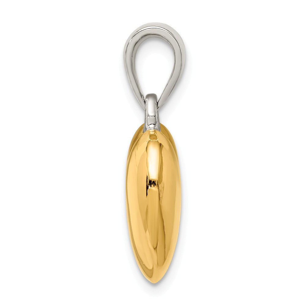 Million Charms 925 Sterling Silver Gold-Plated Polished Puffed Heart Pendant