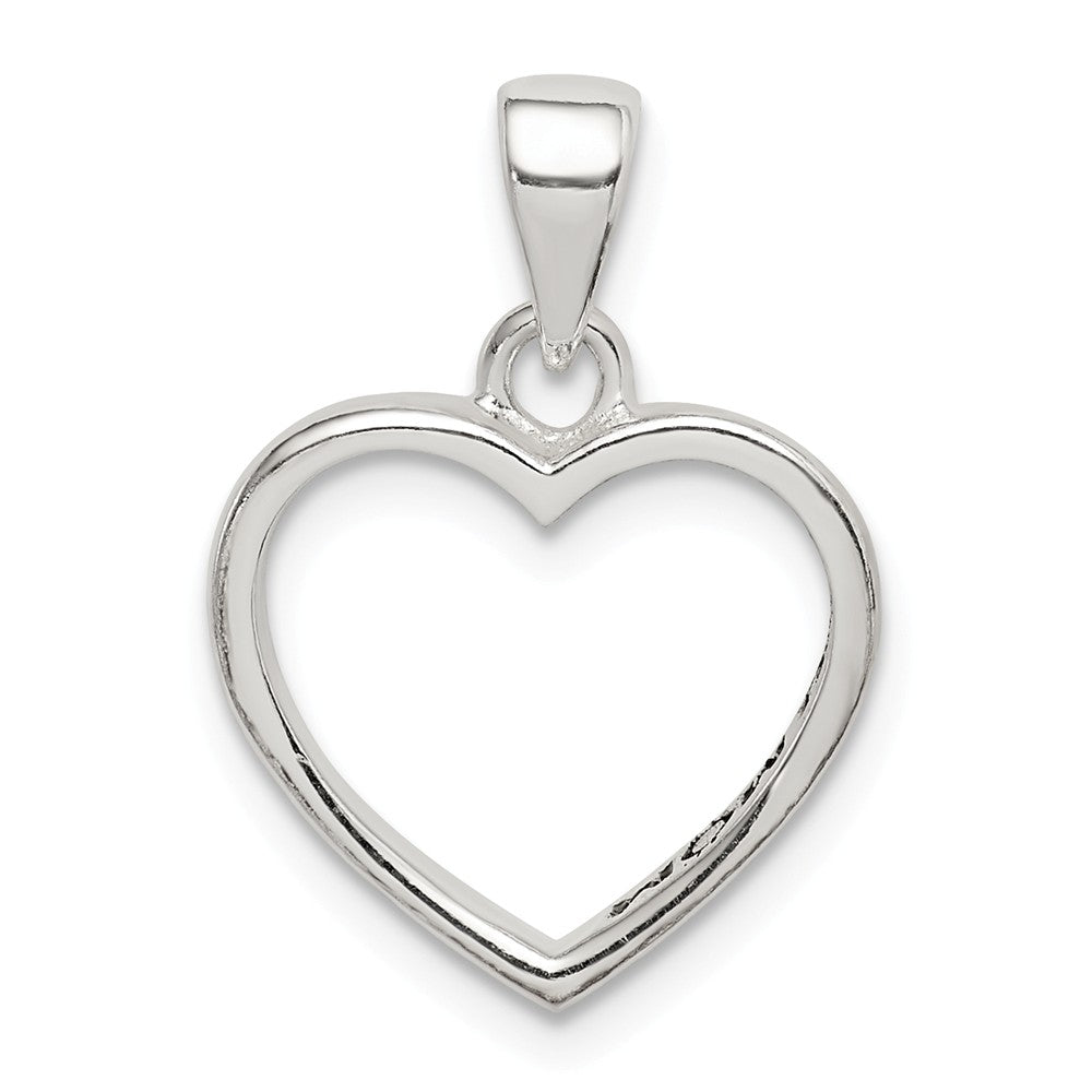 Million Charms 925 Sterling Silver Enamel Love You Mom Heart Pendant
