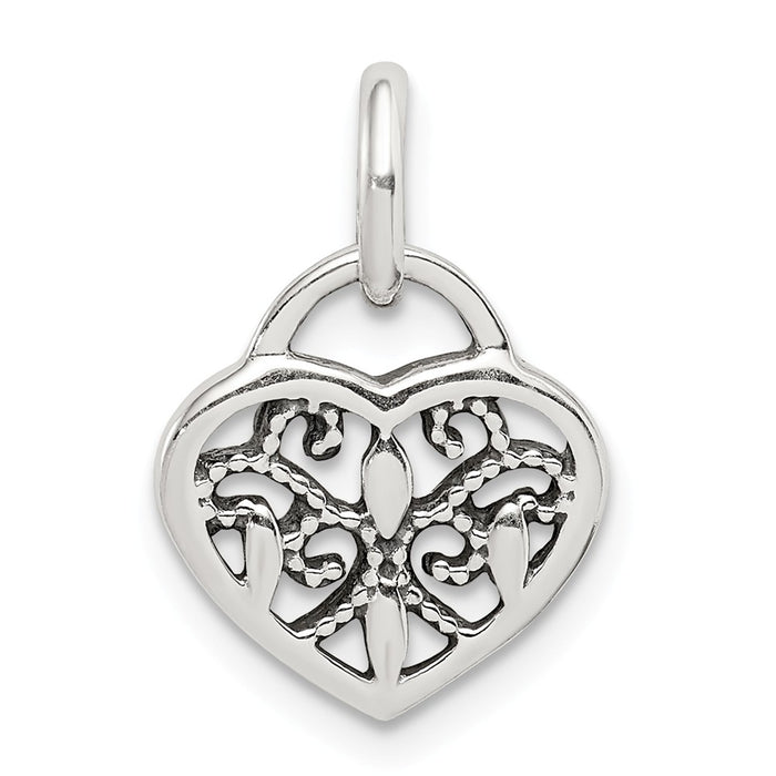 Million Charms 925 Sterling Silver Antique Heart Charm