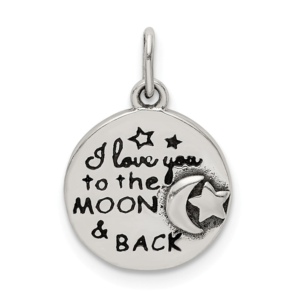 Million Charms 925 Sterling Silver Enamel Love You To The Moon & Back Charm Pendant