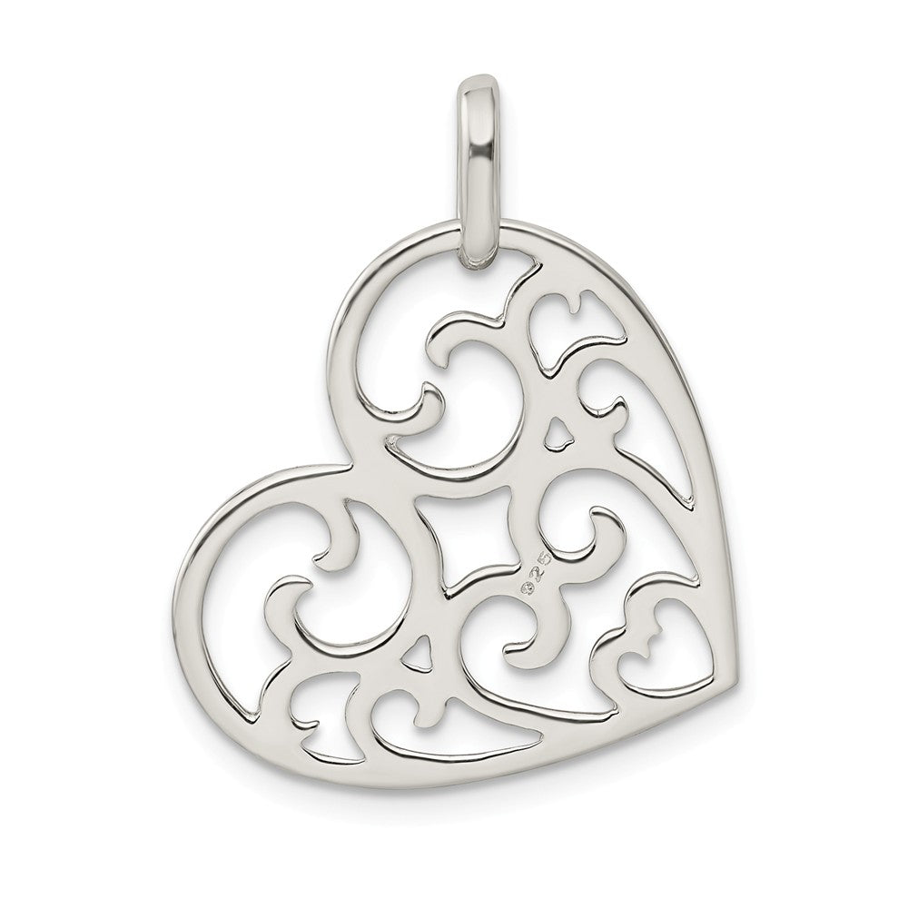 Million Charms 925 Sterling Silver Filigree Heart Pendant