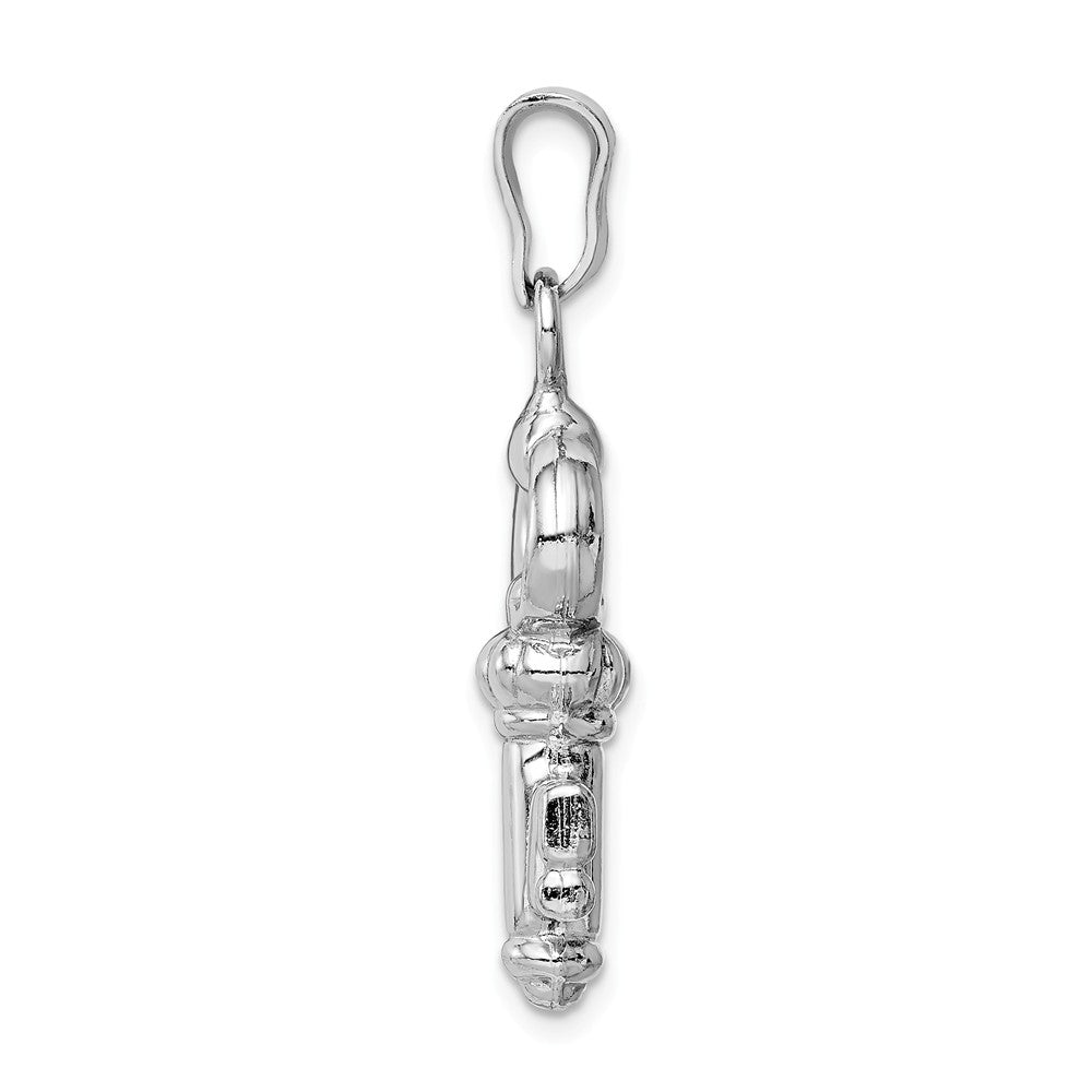 Million Charms 925 Sterling Silver Rhodium-Plated Polished Key Pendant