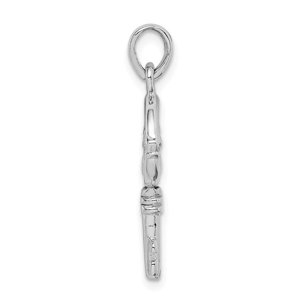 Million Charms 925 Sterling Silver Rhodium-Plated Claddagh Key Pendant