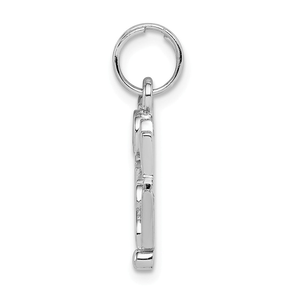 Million Charms 925 Sterling Silver Rhodium-Plated Mom Rules! Pendant