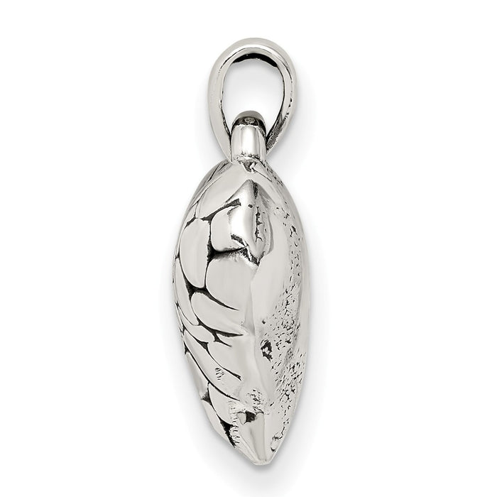 Million Charms 925 Sterling Silver Textured Antique Heart Pendant