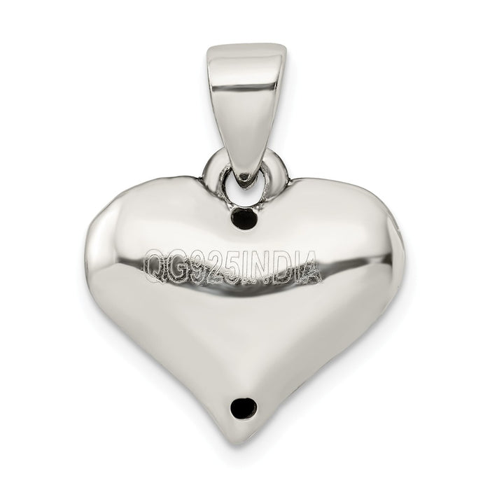 Million Charms 925 Sterling Silver Textured Antique Heart Pendant