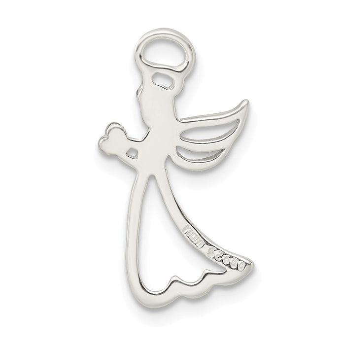 Million Charms 925 Sterling Silver & Rose Tone Polished Angel Pendant