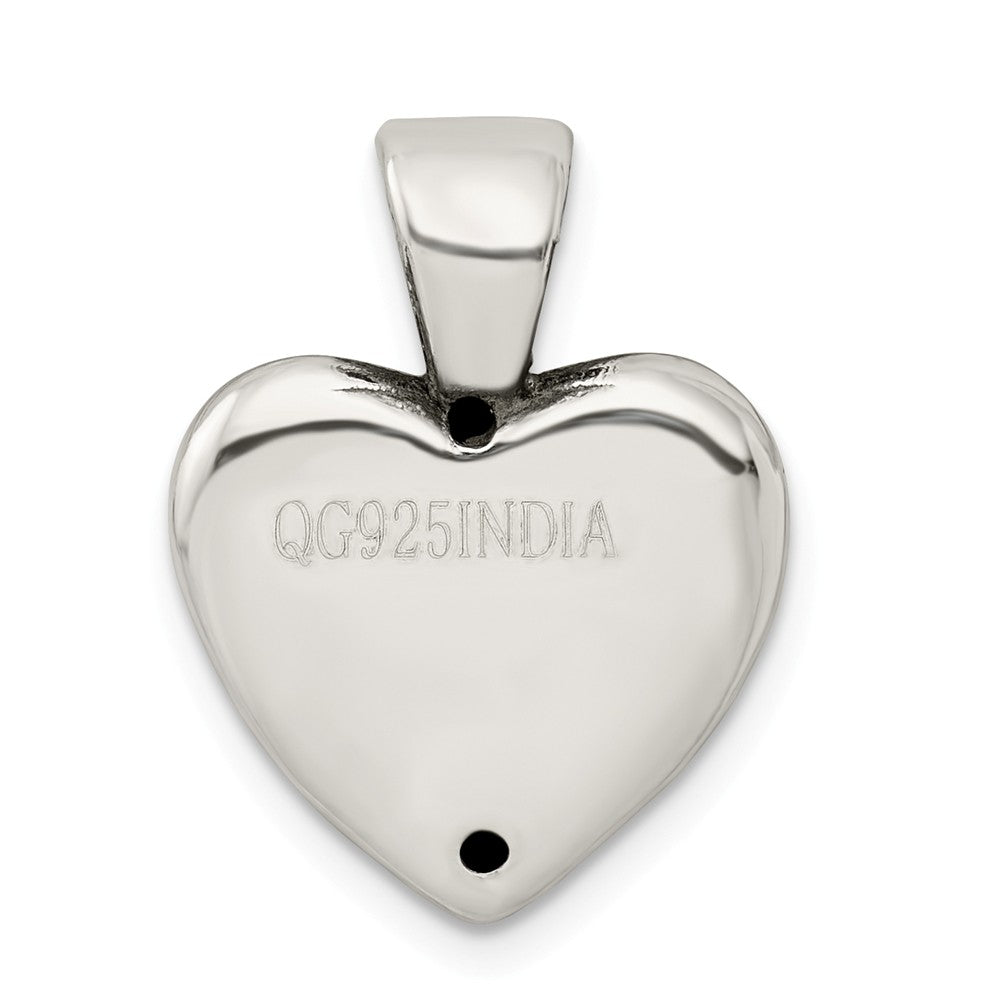 Million Charms 925 Sterling Silver Antiqued Heart Baby Foot Pendant