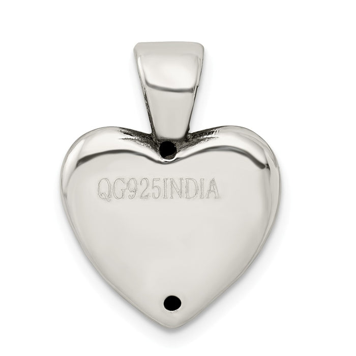 Million Charms 925 Sterling Silver Antiqued Heart Baby Foot Pendant