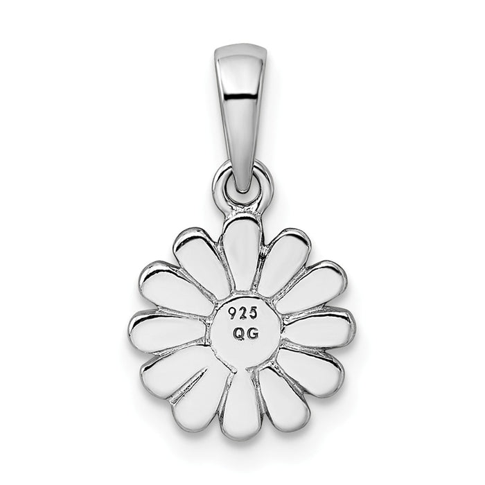 Million Charms 925 Sterling Silver Rhodium-plated Plated Flower Pendant