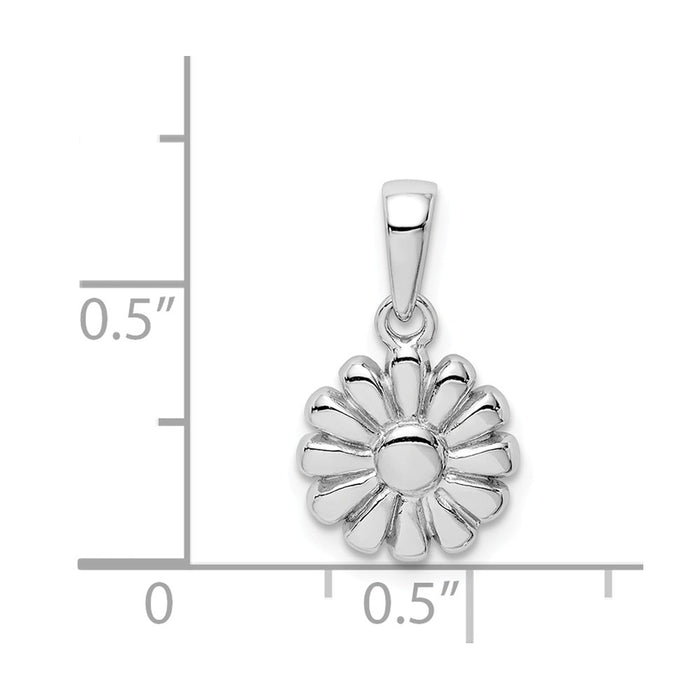Million Charms 925 Sterling Silver Rhodium-plated Plated Flower Pendant
