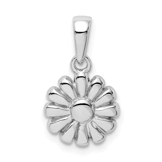 Million Charms 925 Sterling Silver Rhodium-plated Plated Flower Pendant