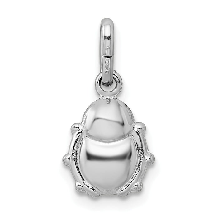 Million Charms 925 Sterling Silver Rhodium-Plated Polished Ladybug Pendant