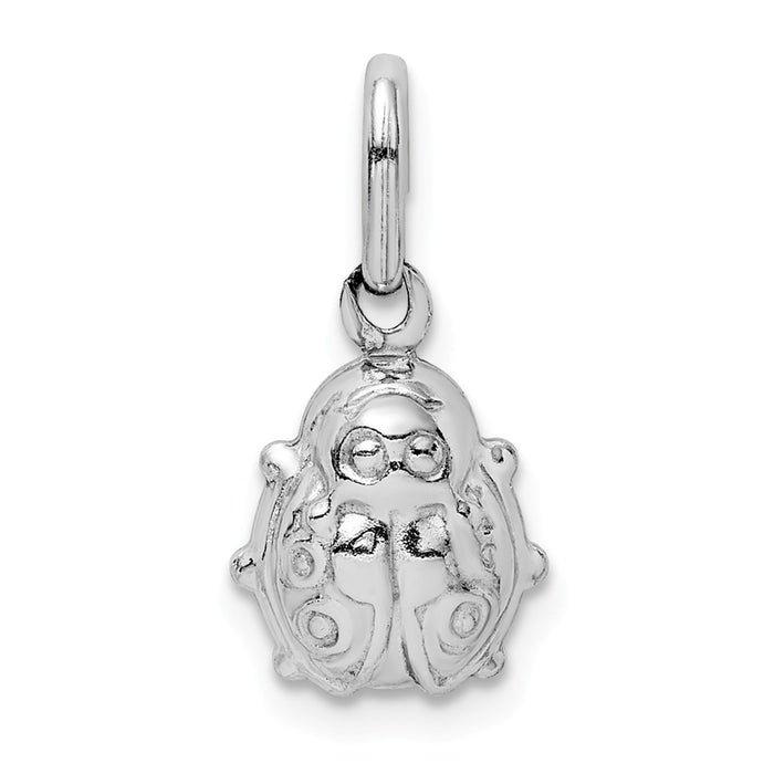 Million Charms 925 Sterling Silver Rhodium-Plated Polished Ladybug Pendant