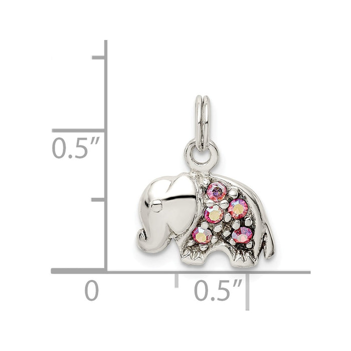Million Charms 925 Sterling Silver Swarovski Crystal Elephant Pendant