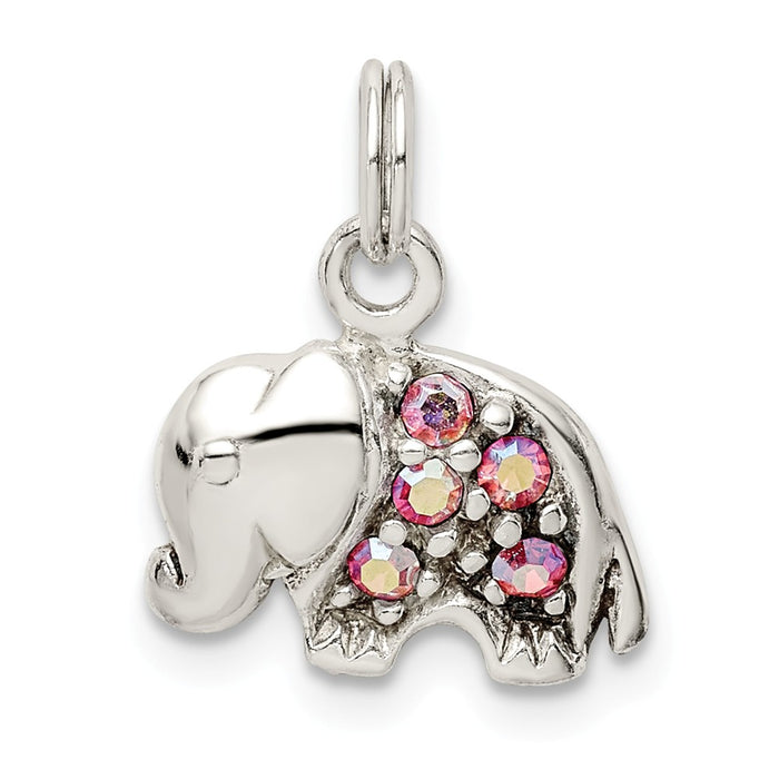 Million Charms 925 Sterling Silver Swarovski Crystal Elephant Pendant