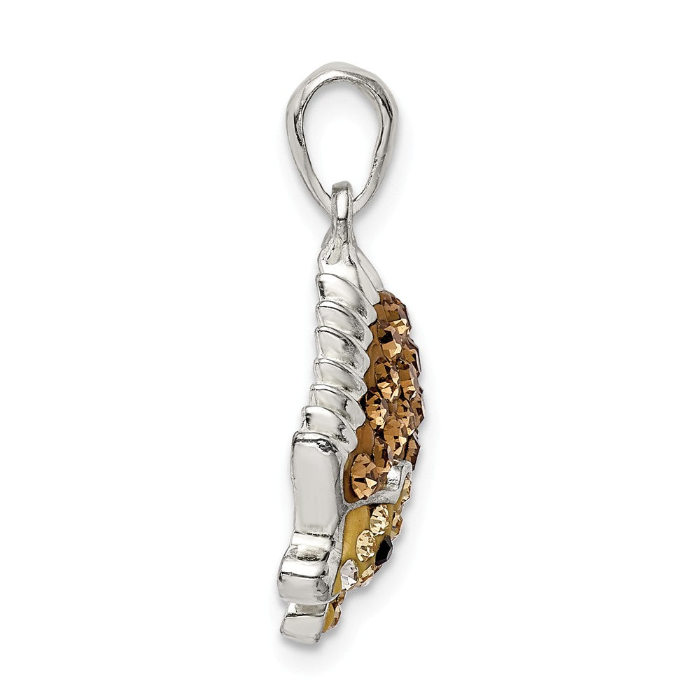Million Charms 925 Sterling Silver Brown Preciosa Crystal Hedgehog Pendant