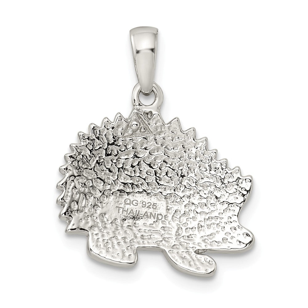 Million Charms 925 Sterling Silver Brown Preciosa Crystal Hedgehog Pendant