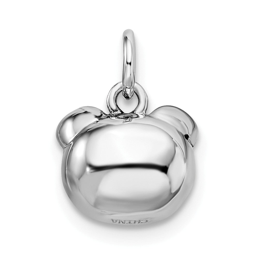 Million Charms 925 Sterling Silver Rhodium-Plated Antiqued Pig Head Pendant