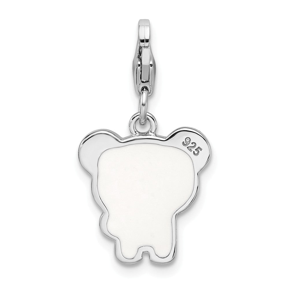 Million Charms 925 Sterling Silver Rhodium-Plated Enameled Panda With Lobster Clasp Charm