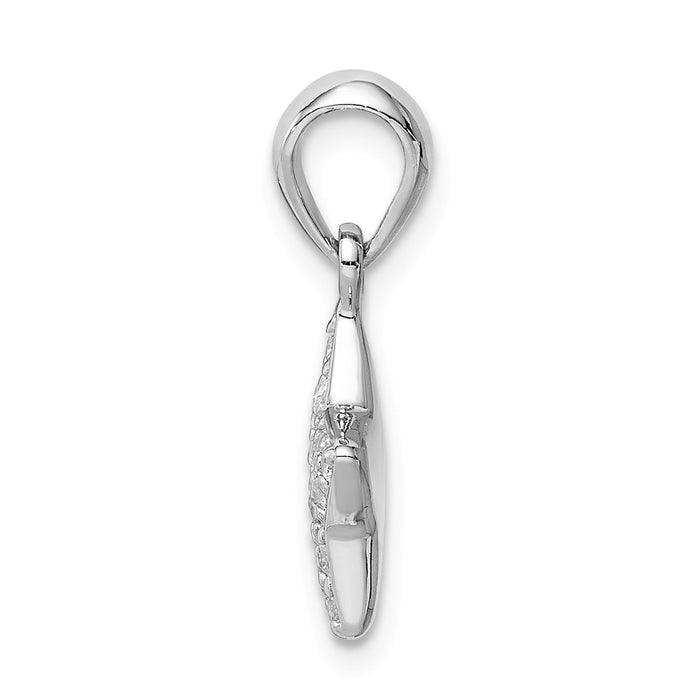 Million Charms 925 Sterling Silver Rhodium-Plated (Cubic Zirconia) CZ Star Pendant