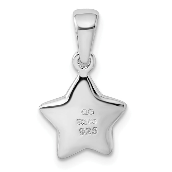Million Charms 925 Sterling Silver Rhodium-Plated (Cubic Zirconia) CZ Star Pendant