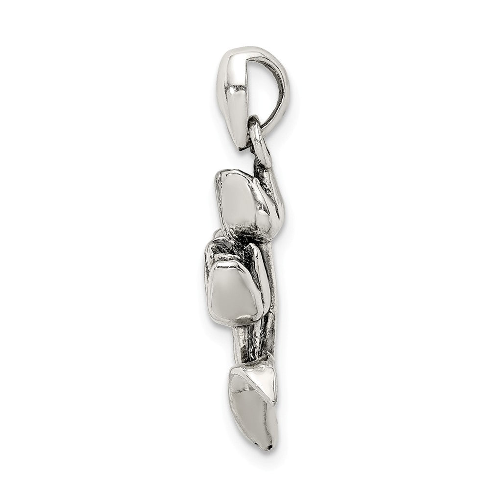 Million Charms 925 Sterling Silver Antiqued Tulip Pendant